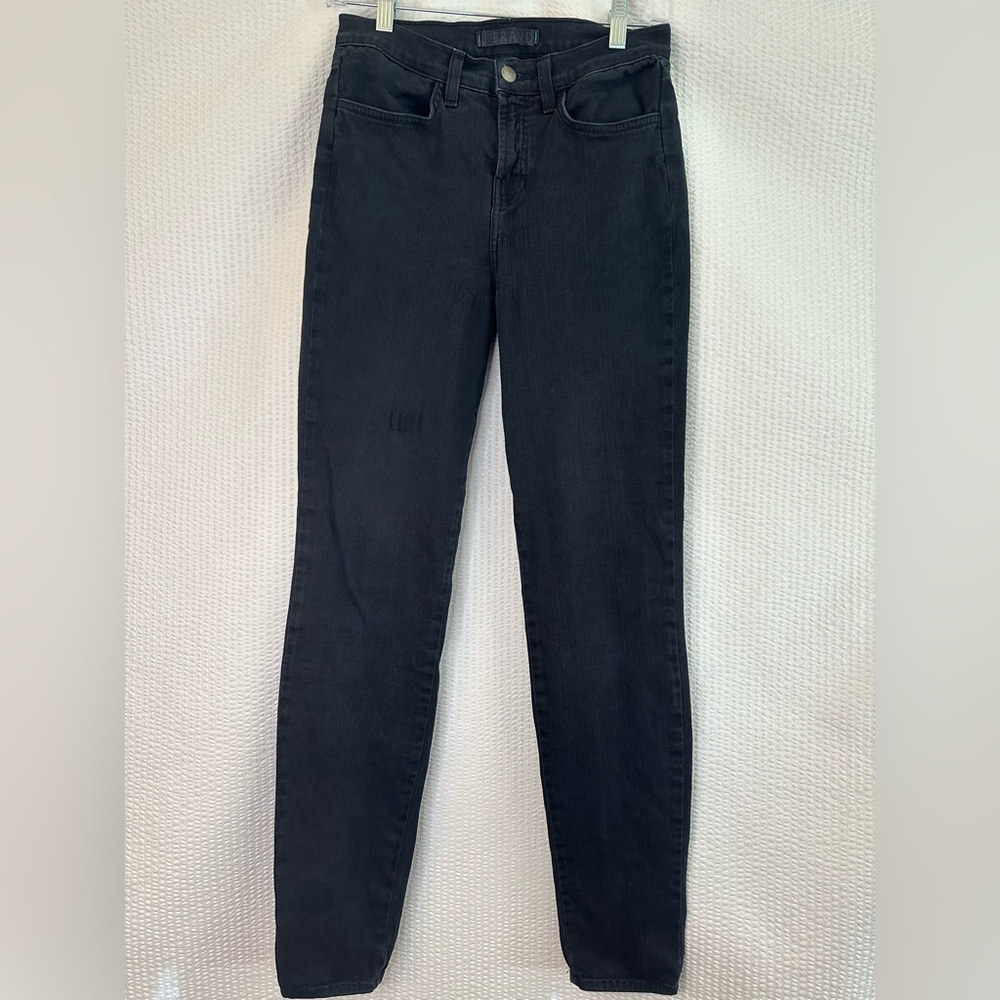 J Brand Maria Black Skinny Jeans Women’s Size 26 Mid Rise Stretch Denim Pants
